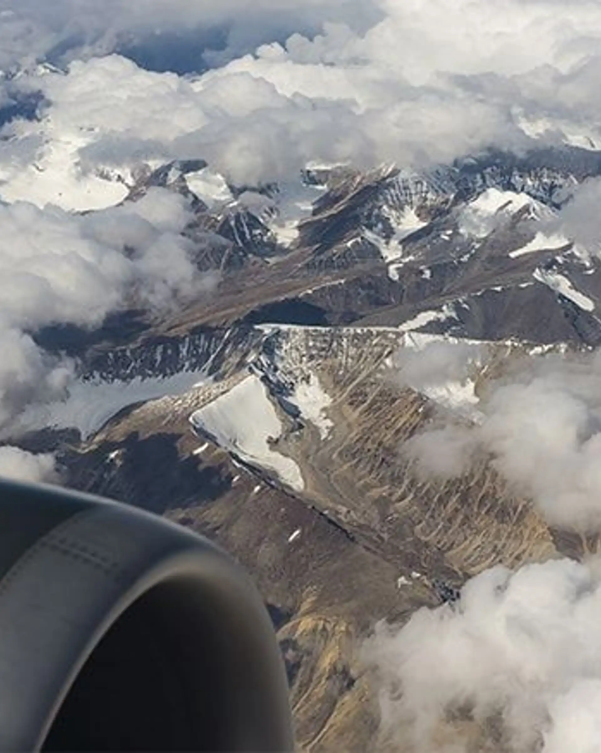 Voyage en Inde, Ladakh : Vue de l'Himalaya depuis un avion