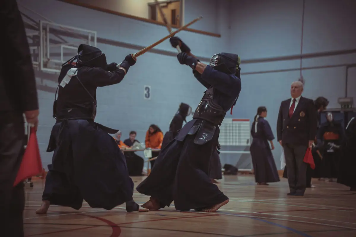 Besuch einer samurai kembu-show in Japan