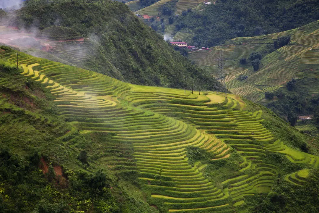 Vue panoramique de Sapa, dans les montagnes du Nord du Vietnam